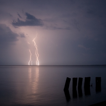June 2008 - Lightning across the Chesapeake Bay, from Eastpoint, at Onancock, Virginia. (David Boraks photo)