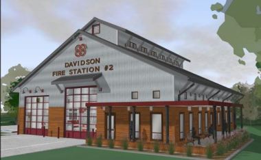Architect's drawing of the new station, which will serve the east side of town. (Town of Davidson)