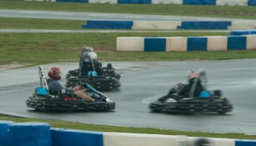 There was plenty of spinning out on the wet track. Some heats took place in downpours. (David Boraks photo)